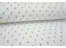 Double Gauze Musselin Anker weiß